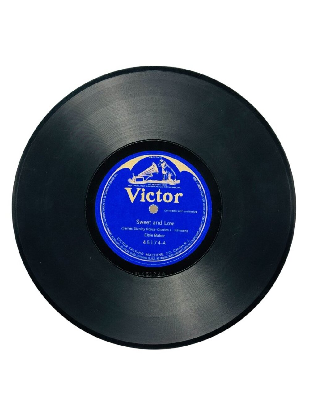 Elsie Baker Sweet And Low 10 Inch Shellac 78 RPM Victor 45174 EX